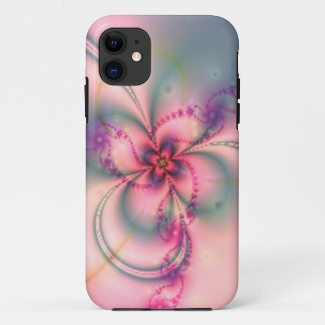 Pink And Gray Flower Case-Mate iPhone Case (Back)