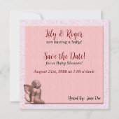 Pink and Gray Girl Baby Shower Save The Date (Back)