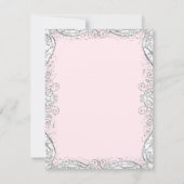 Pink and Gray Glitter Pram Baby Shower Invitation (Back)