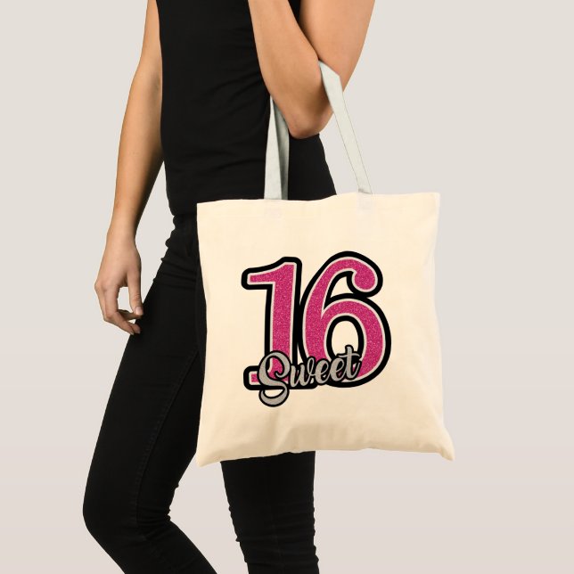 Pink And Gray Glitter Tote Bag (Front (Product))