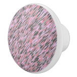 pink and gray green camo abstract ceramic knob