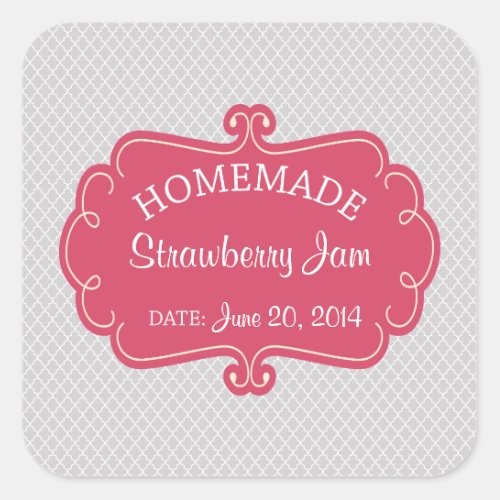 Pink and Gray Homemade Goods Label