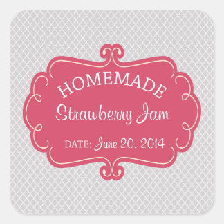 Pink and Gray Homemade Goods Label