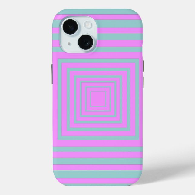 Pink and Gray in Squares Case-Mate iPhone Case (Back)