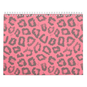 Pink and Gray Leopard Cheetah Animal Print Calendar