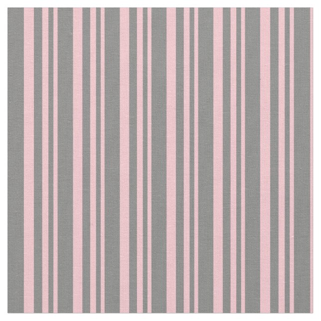 Pink and Gray Lines Pattern Fabric (Close Up)