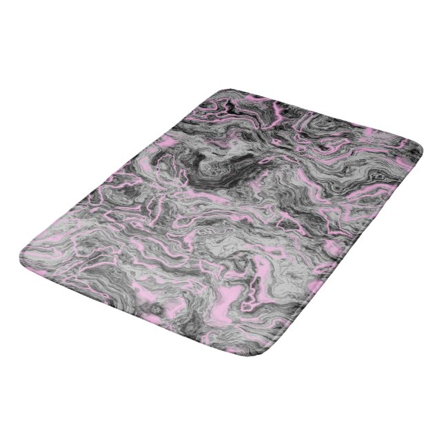 Pink and gray Marble abstract Bath Mat (Angled)