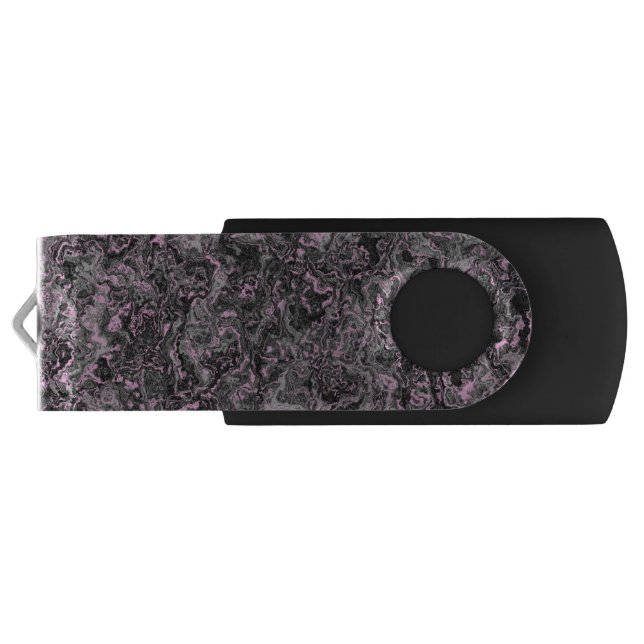 Pink and gray marble abstract flash drive (Back)