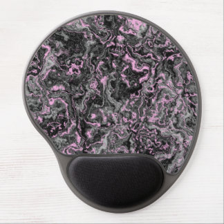 Pink and gray marble abstract gel mouse pad
