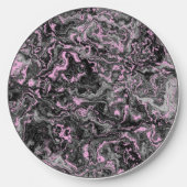 Pink and gray marble abstract wireless charger (Front)