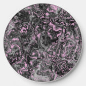 Pink and gray marble abstract wireless charger (Front)