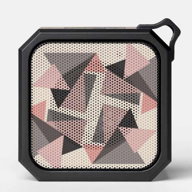 Pink and Gray Mid-century Modern Geometric  Bluetooth Speaker (Front)