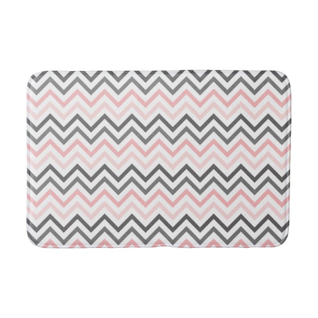 Pink and Gray Mix and Match Bathroom Mat (Front)