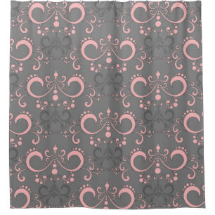 Pink and Gray Mix and Match Shower Curtain