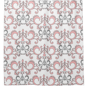Pink and Gray Mix and Match Shower Curtain