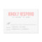 Pink and Gray Modern Typography Wedding RSVP Card