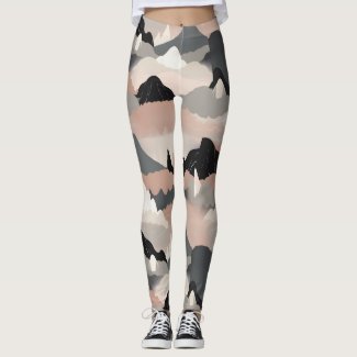 Pink and gray mountain & cloud camo