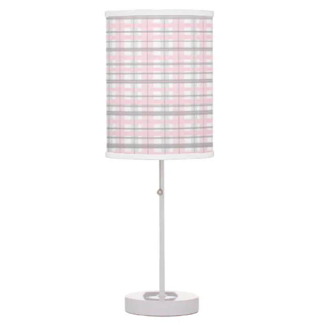 Pink and Gray Nursery Bedroom lamp shade grey Zazzle