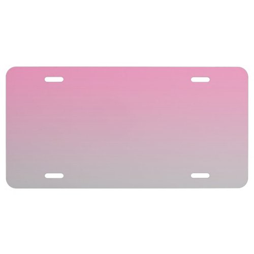 Pink And Gray Ombre License Plate