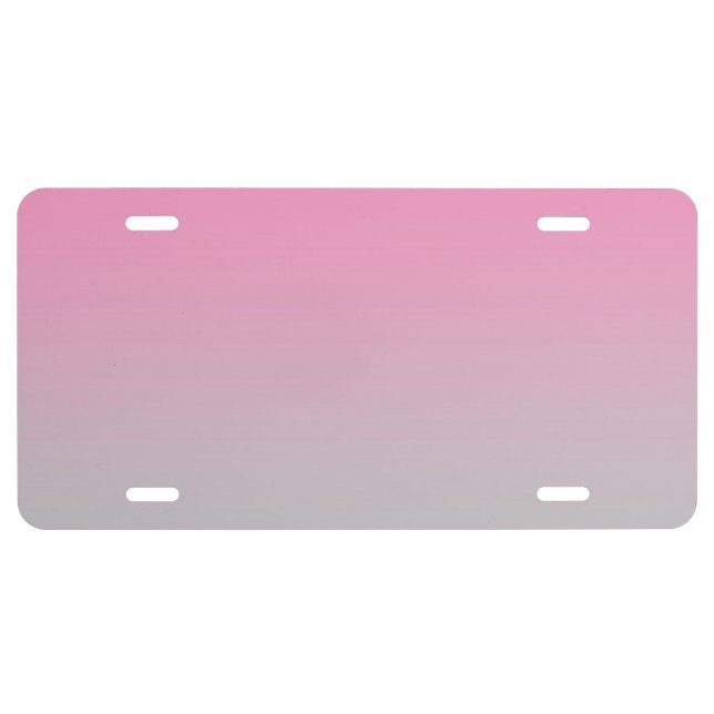 “Pink And Gray Ombre” License Plate (Front)