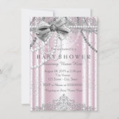 Pink and Gray Pearl Girly Baby Shower Invitation (Front)