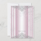 Pink and Gray Pearl Girly Baby Shower Invitation (Back)