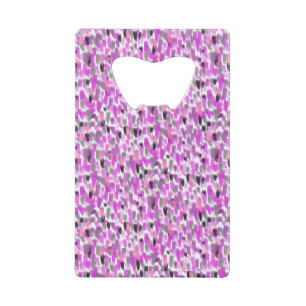 Pink and Gray Personalized Custom Credit Card Bottle Opener