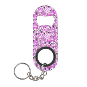 Pink and Gray Personalized Customized Keychain Bottle Opener