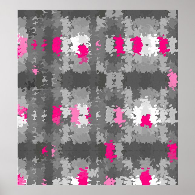Pink and Gray Pointillist Poster (Front)