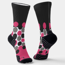 Pink and Gray Polika Dot    Socks