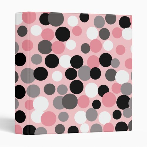 Pink and Gray Polka Dot  Binder