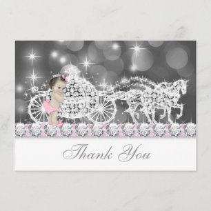 Pink and Gray Princess Baby Shower Thank You