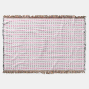 Pink and gray puppy paws pattern throw blanket