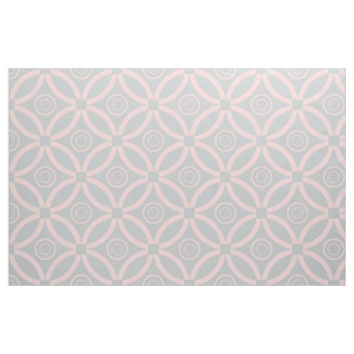 Pink And Gray Retro Geometric  Pattern Fabric