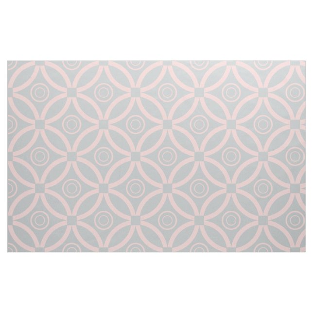 Pink And Gray Retro Geometric  Pattern Fabric (Fat Quarter)