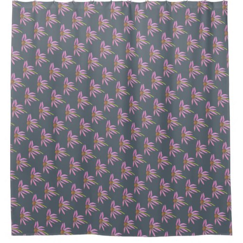 Pink and Gray Shower Curtain