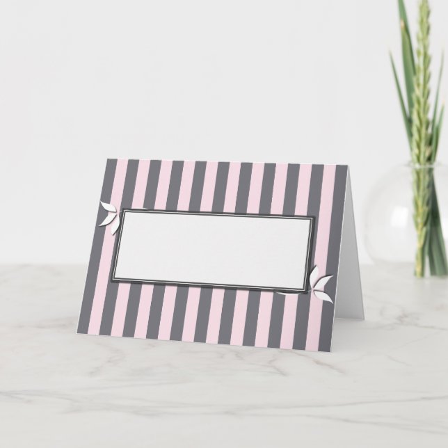 Pink and Gray Striped Card (Front)