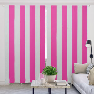 Pink and Gray Stripes Blackout Curtains