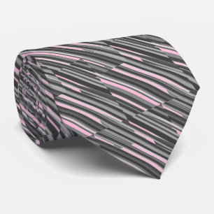 Pink and Gray Stripes Neck Tie