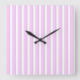 Pink and Gray Stripes Wall Clock