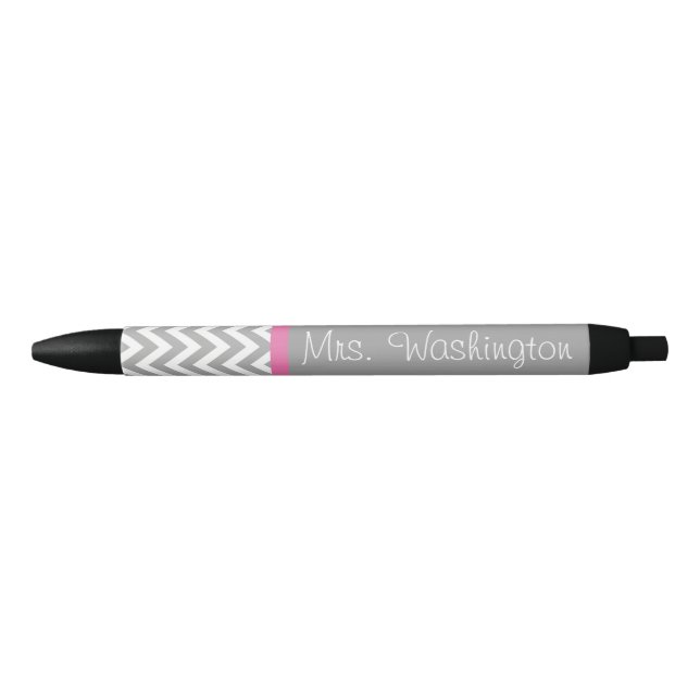 Pink and Gray Teacher's Writing Pen (Front)
