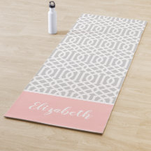 Pink and Gray Trellis Monogram | Editable Colors