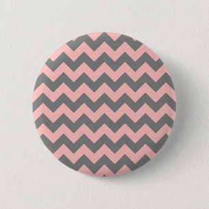 Pink and Gray Zigzag Button