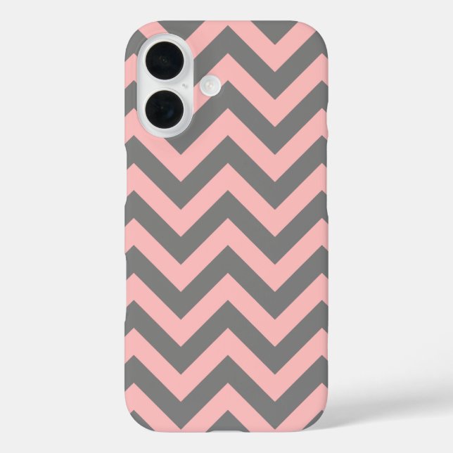 Pink and Gray Zigzag Case-Mate iPhone Case (Back)