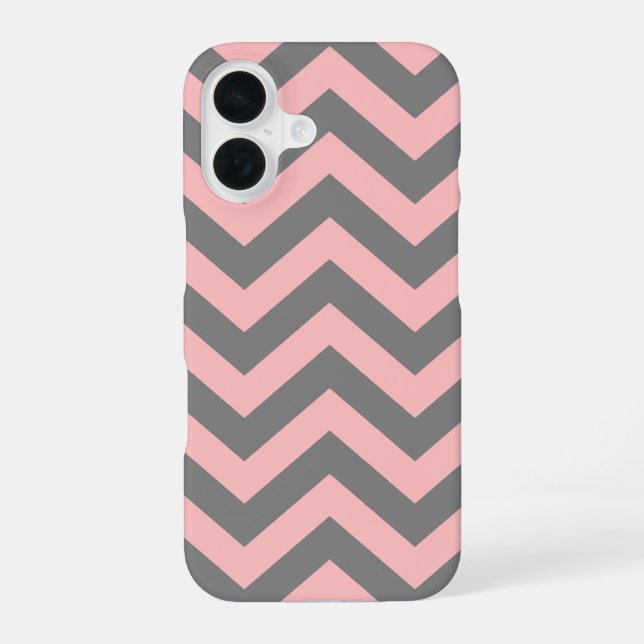 Pink and Gray Zigzag Iphone Case (Back)