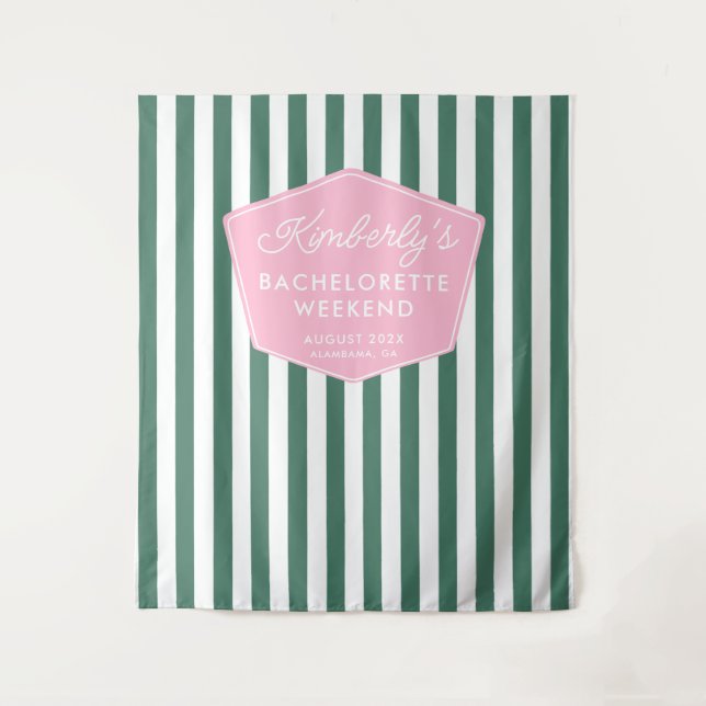 Pink And Green 1950s Vacation Photo Backdrop (Front)