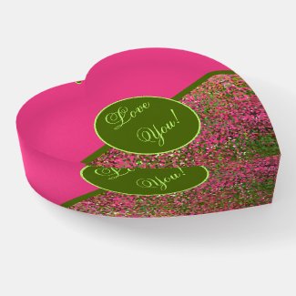 PINK AND GREEN ABSTRACT HEART/LOVE YOU/CUSTOMIZABL