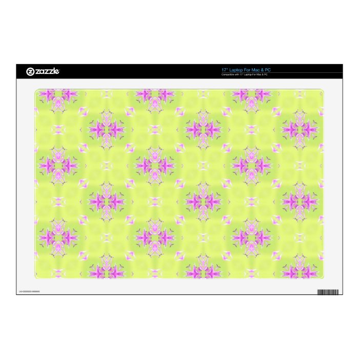 Pink and Green Abstract Pattern 17" Laptop Skins