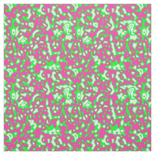 Pink and Green Abstract Pattern Fabric