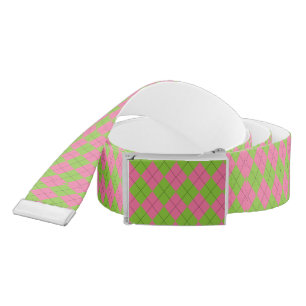 Pink and Green Argyle Belt